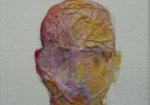 Face II, 12Χ12cm, mixed media on paper